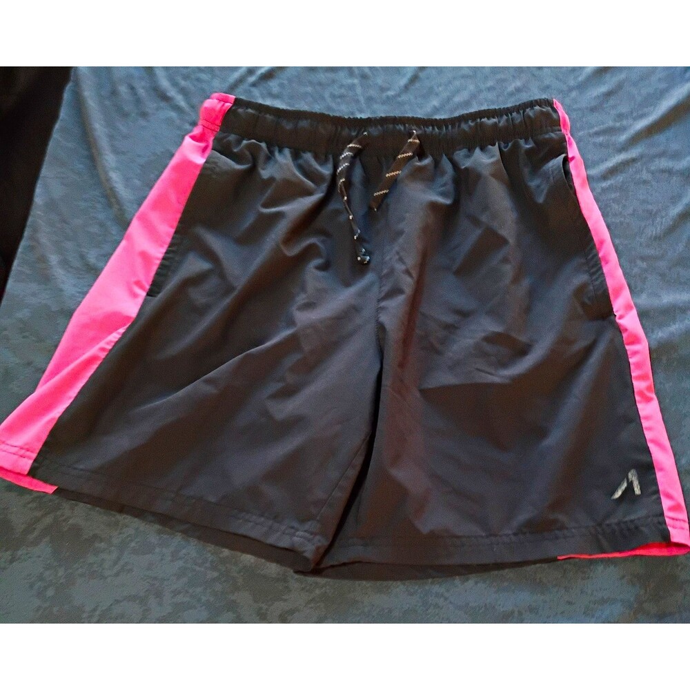 Men's Gym & Training Quick-Dry Athletic Shorts Drawstring Black Pink M